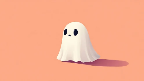 Tiny pastel ghost practices being spooky and mostly adorable