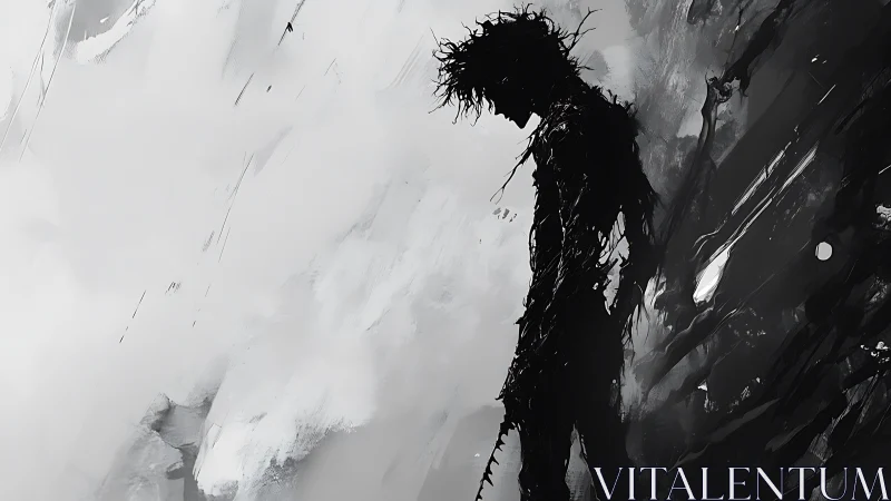 Inkstorm silhouette leans into the hush between brushstrokes