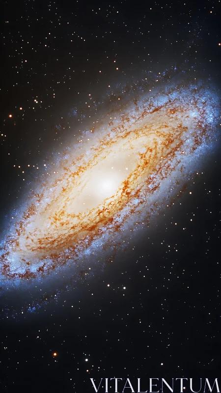 Edge-on spiral galaxy with luminous bulge and star-rich disk