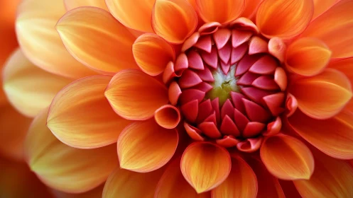 Red and Orange Dahlia Close-up