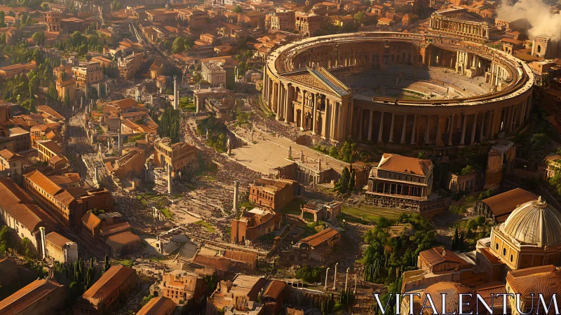 Panoramic digital reconstruction of imperial Roman forum complex.