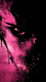 Partial face silhouette rendered in black and magenta contrast