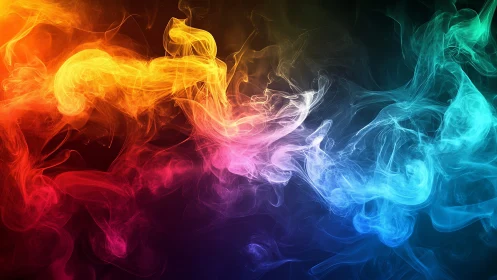 Prismatic smoke waves in flowing abstract spectrum composition.