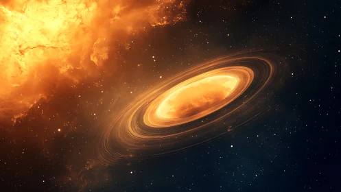 Rotating luminous disk structure forms in a dense starfield