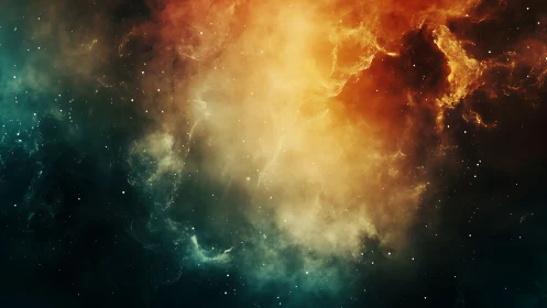 Bicolor cosmic nebula renders turbulent interstellar gas field