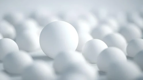 Single white sphere stands out in soft minimal abstraction