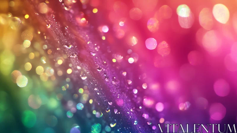 Macro bokeh abstraction renders prismatic droplets in motion