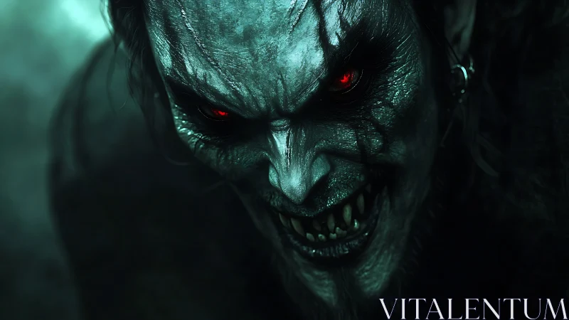 Grinning abyssal fiend with ember eyes and jagged hunger.