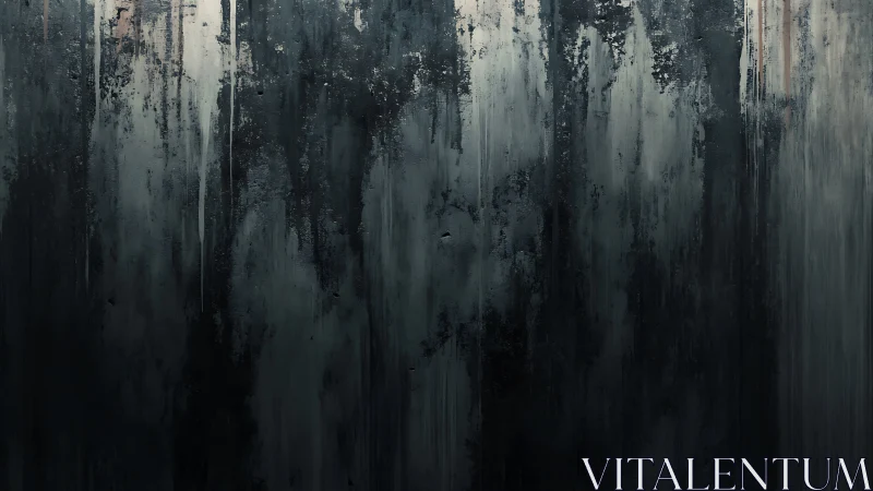 Vertical dripped abstraction reveals corroded, weathered surface gradients