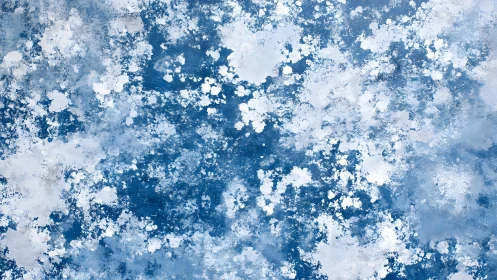 Blue and White Abstract Textured Background Painting.