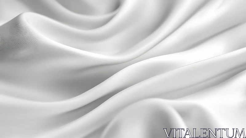Smooth White Silk Fabric with Gentle Waves, Minimalist Style.