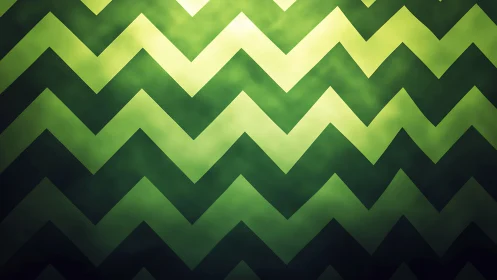 Green zigzag gradient pattern with luminous chevron depth.