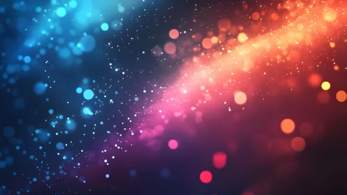 Vibrant abstract bokeh lights in blue and orange gradient style.