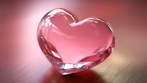 Crystal Heart Form with Refractive Light Volumetric Gradient