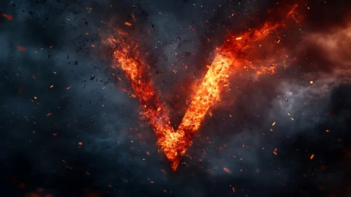 Explosive Fire Heart Erupting. Molten Passion.