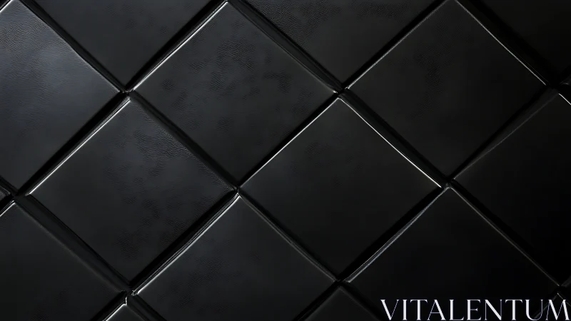 Glossy black diamond tiles with minimalist geometric rhythm.