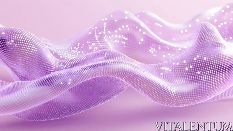Abstract flowing lavender mesh waves with glowing dotted patterns. Abstract flowing lavender mesh waves with glowing dotted patterns.