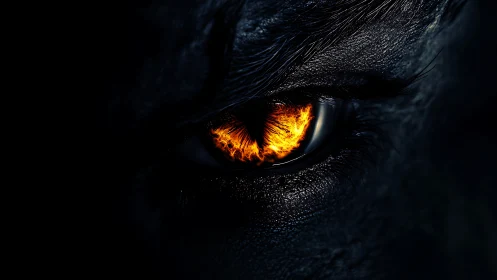 Volcanic draconic iris under asymmetric low key illumination.