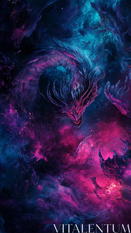 Spectral nebula serpent in chromatic deep-space turbulence.