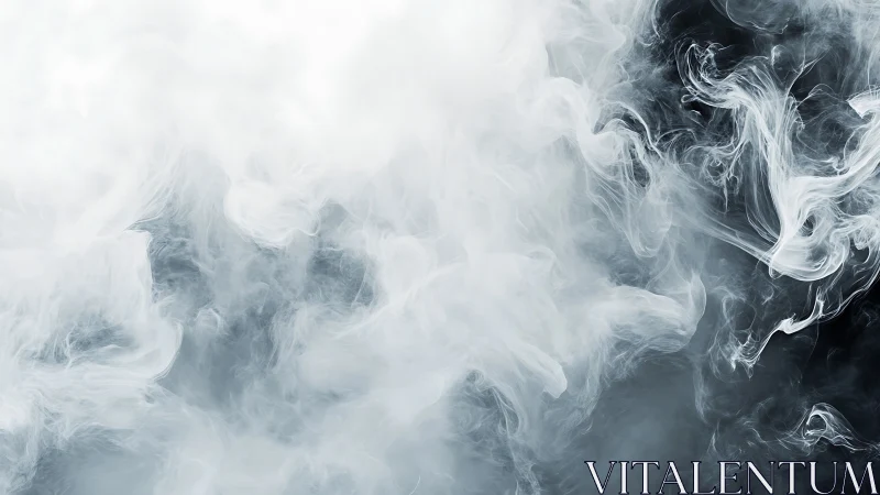 Billowing white smoke swirling over deep dark voids.