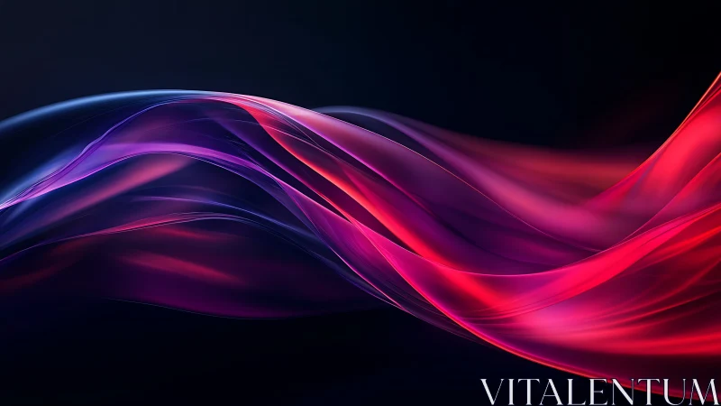 Shimmering red and violet light waves drift across deep space