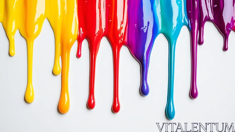 Rainbow drips cascade in glossy rivers of molten color.