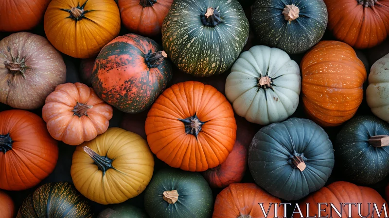 Colorful pumpkins gather in a cozy harvest-time tapestry