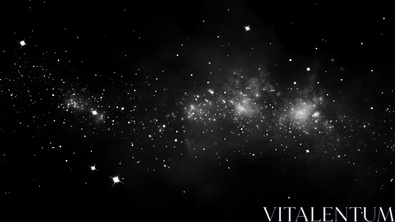 Starlit dust river quietly slices through the velvet void