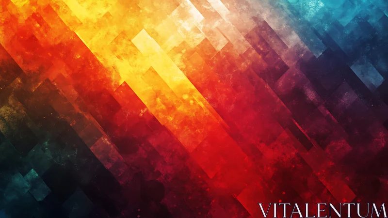 Vibrant Geometric Abstract Art With Warm and Cool Color Gradients.