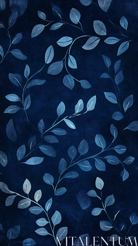 Midnight garden vines drifting across deep indigo silence.