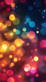 Glowing circles of color drifting in a dreamy night sky.