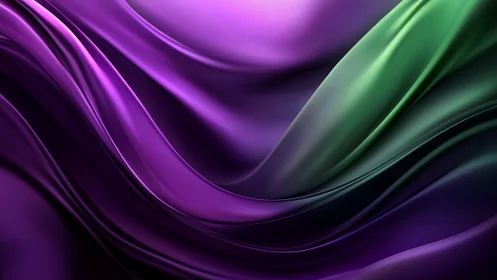 Iridescent silk waves in purple and emerald motion.