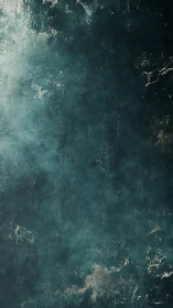 Textured teal grunge background evokes depth and moody calm
