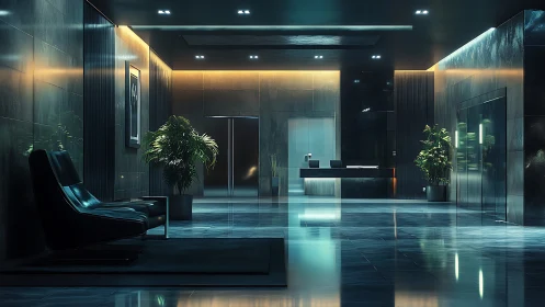 Neon Atrium: Where Digital Silence Meets Liquid Architecture.