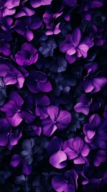 Purple Petals in Twilight Glow. Luminous Flower Cluster.