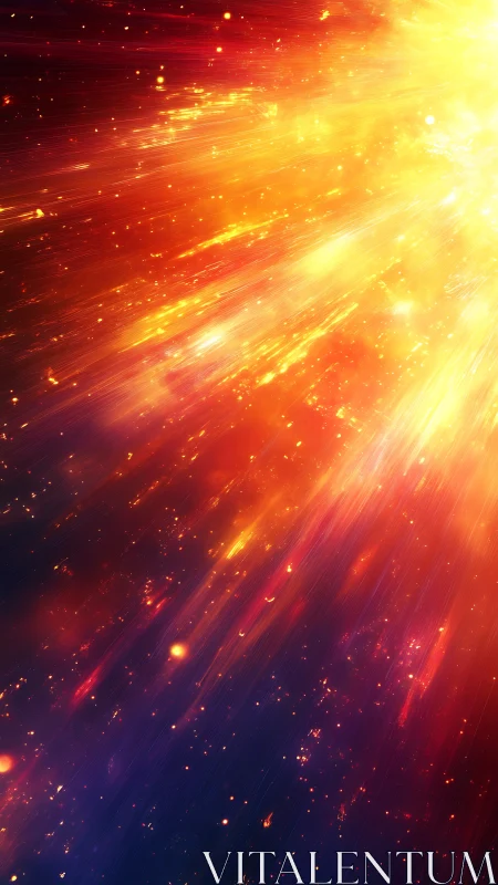 Radiant cosmic light pours across a vibrant star filled sky