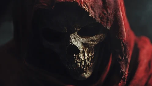 Scarlet Hooded Reaper grinning from the dim between worlds.