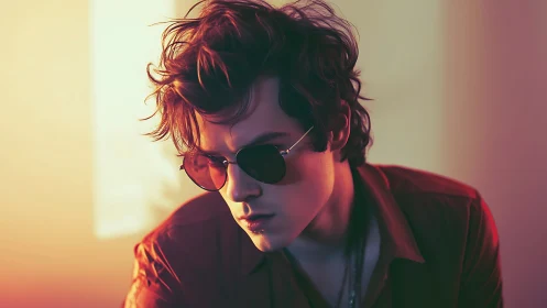 Digital portrait with cinematic backlighting and warm gradient tones.