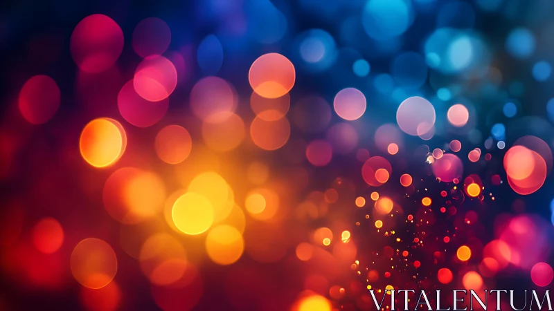 Vibrant Colorful Bokeh Lights Abstract Digital Art Background.