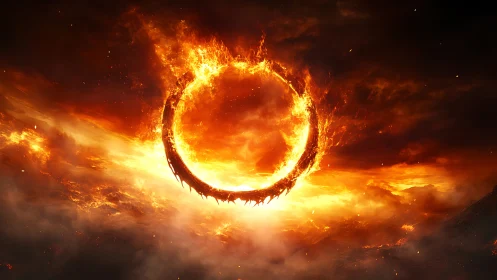 Fiery Celestial Orb with Jagged Crown Formation.