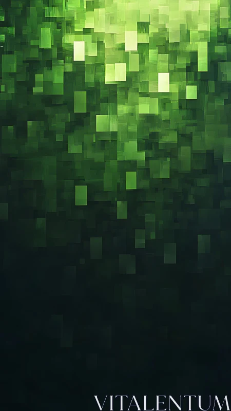 Emerald pixel glow drifting into a calm digital night.