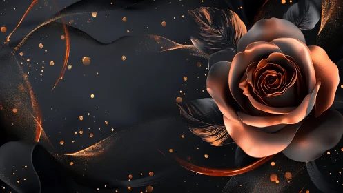 Enchanting Rose in Golden Light and Shadow.