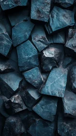 Cool blue stone wall invites a closer look at rugged detail
