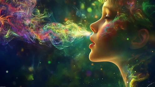 Nebula-tinted breath turns a child’s whisper into galaxies