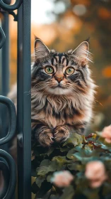Emerald-Eyed Sentinel: Tabby's Garden Gaze.