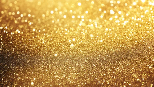 Golden glitter horizon shimmering in a dreamlike glow.