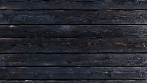 Charred midnight planks whisper in glossy wooden lines