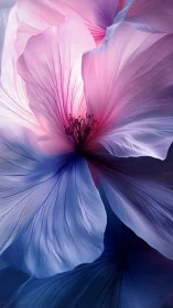Twilight Bloom Unfolds: Pink and Sapphire Petals Dance in Digital Reverie.
