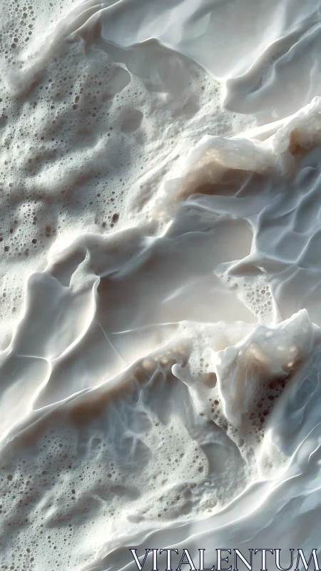 Gentle milk tide rolling over dreamy foamy folds.