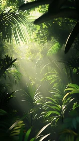 Tropical Rainforest Canopy Rendered Through Atmospheric Depth.